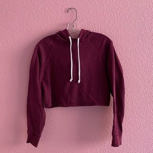 H&M Cropped Maroon Hoodie